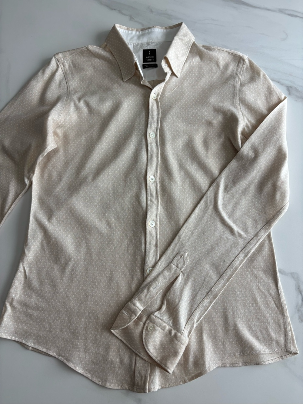 Mastai Ferretti slim fit polka dot jersey shirt sz M - Picture 2 of 9